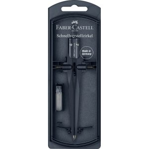 FABER CASTELL Stream Compas scolaire à réglage rapide Ø34cm Bleu nuit mat