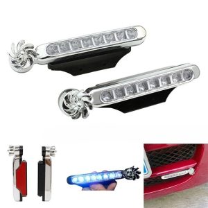 2Pcs LED feux antibrouillard alimenté par le vent