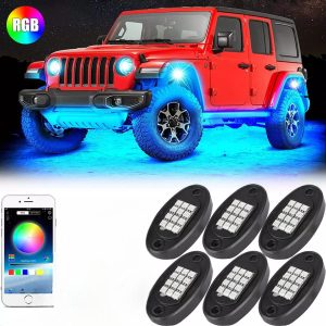 Kit éclairage Passage roue 4×4 LED RGB 6Pcs