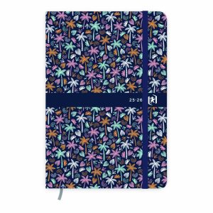 OXFORD Agenda scolaire journalier 12×18 2025-2026 Les motifs de Camille Noir bleuté