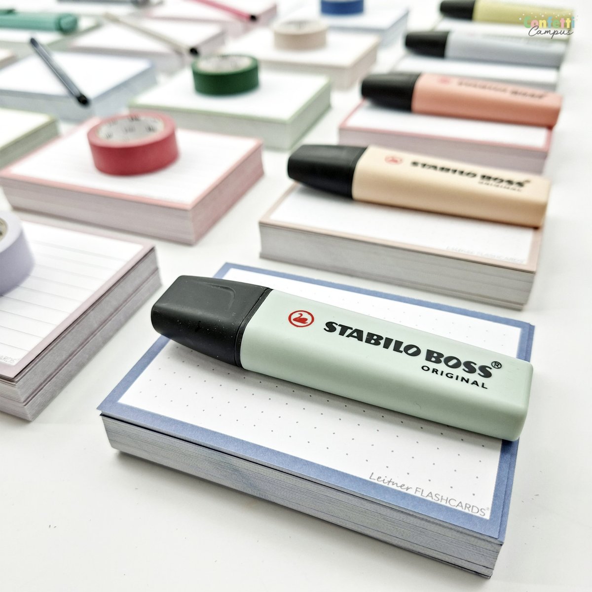 50 Flashcards Leitner A7 à points cadre Brume bleue – Image 8