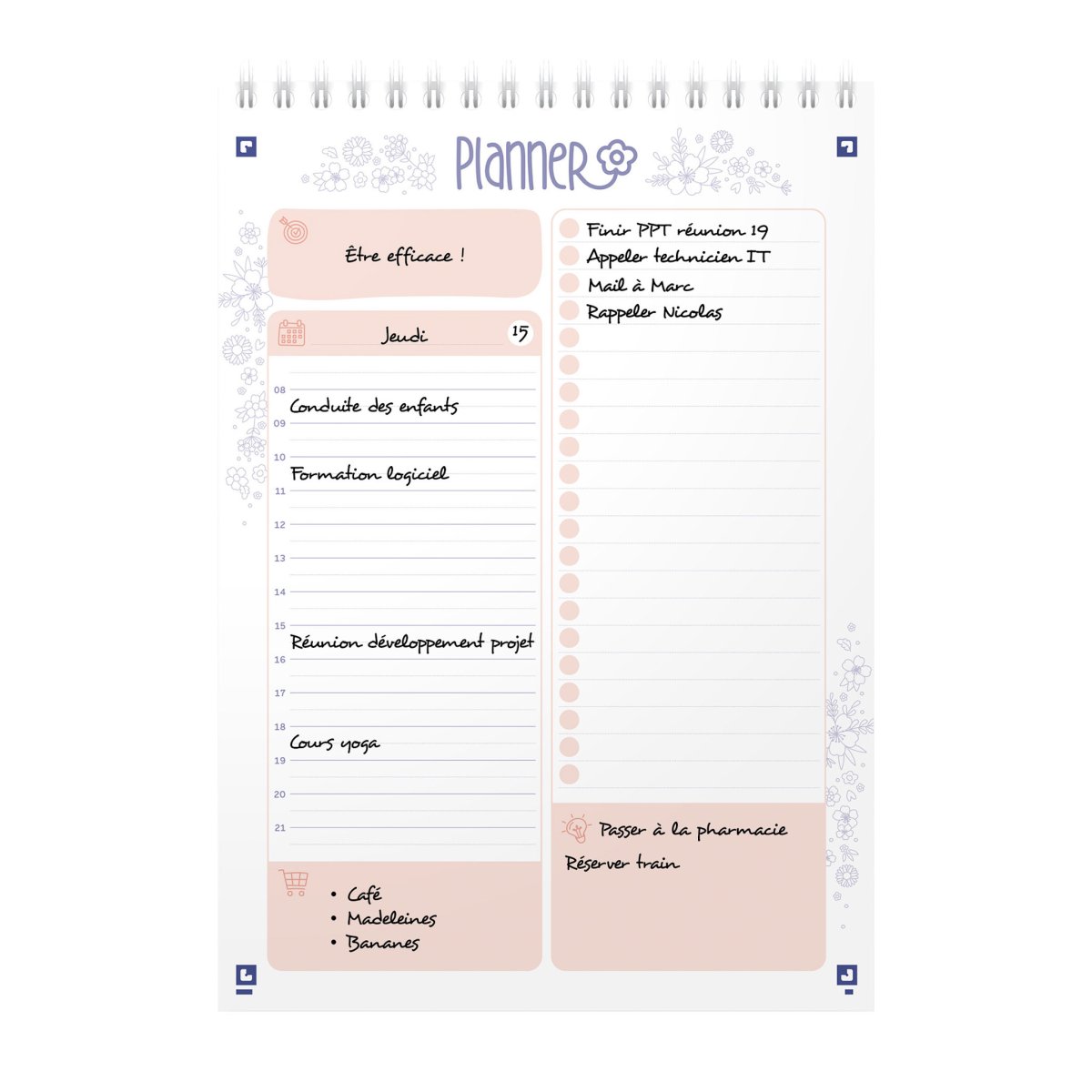 OXFORD FLORAL DAILY PLANNER Agenda journalier non daté A5 – Image 4