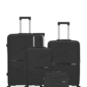 Lot de 4 Valises Rigides Grand Format, Taille Moyenne, Cabine et Grand Vanity VELA