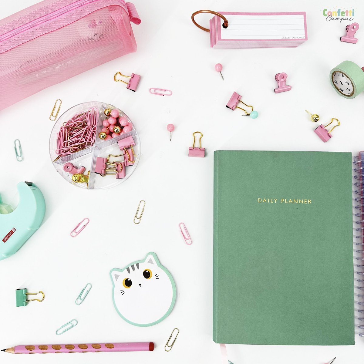 OHH DEER DAILY PLANNER Agenda journalier non daté A5 vert sauge – Image 5