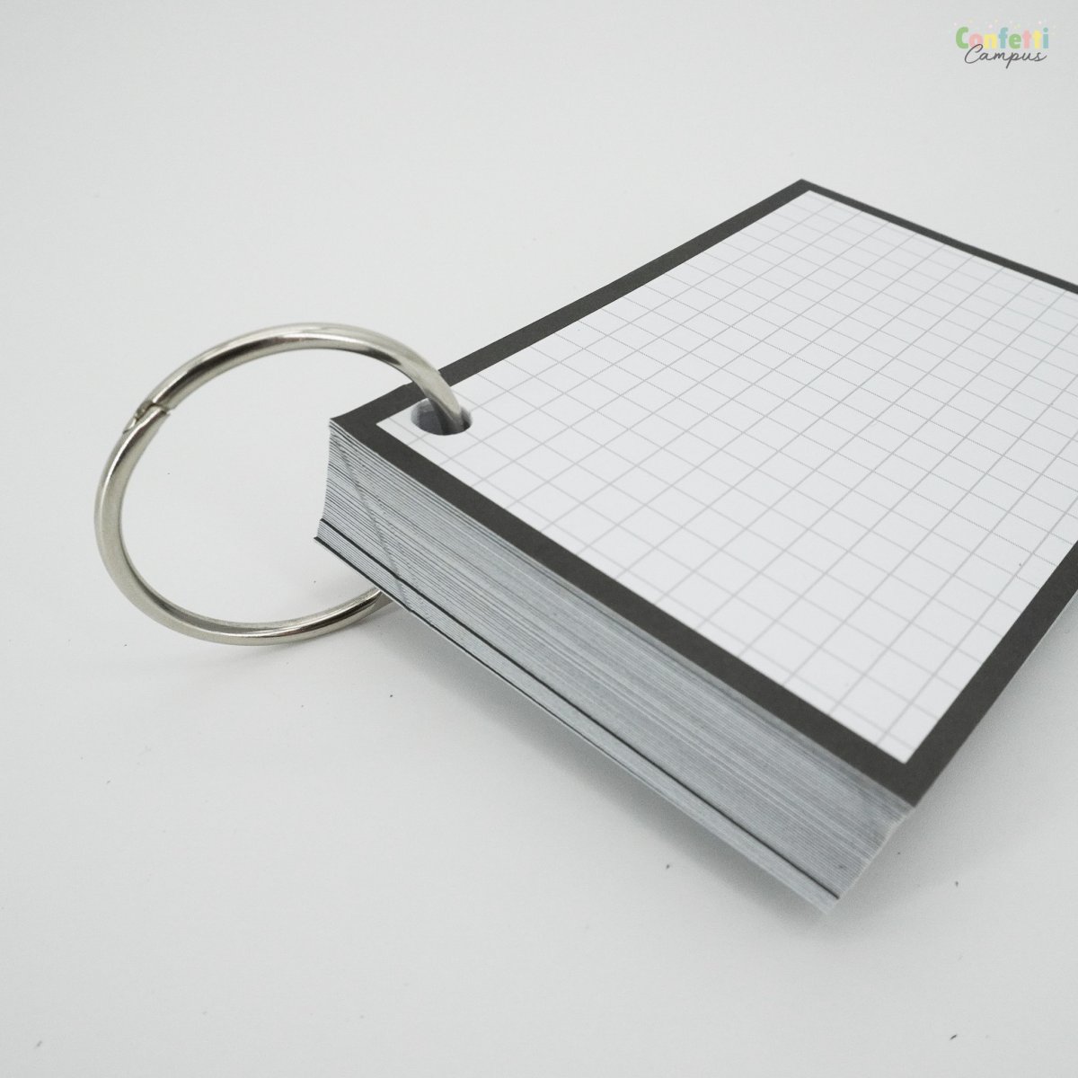 50 Flashcards Leitner A7 à petits carreaux cadre noir – Image 6