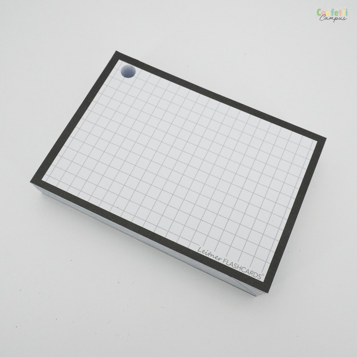 50 Flashcards Leitner A7 à petits carreaux cadre noir – Image 5