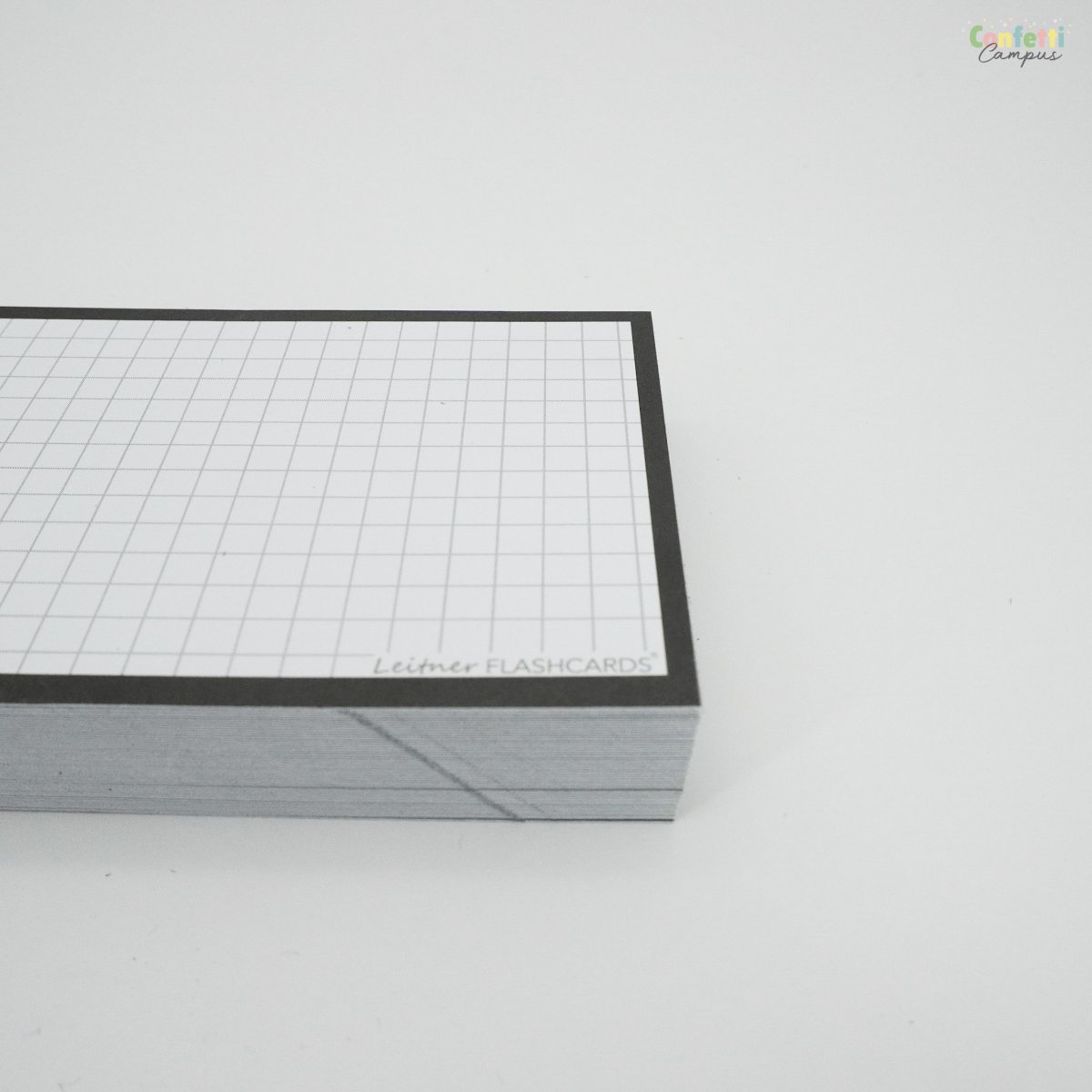 50 Flashcards Leitner A7 à petits carreaux cadre noir – Image 4