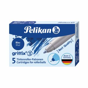 PELIKAN GRIFFIX – Lot de 5 recharges pour stylos feutres – pointe moyenne – Bleu