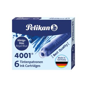 PELIKAN Boîte de 6 cartouches d&rsquo;encre effaçable pour stylo-plume Bleu roi