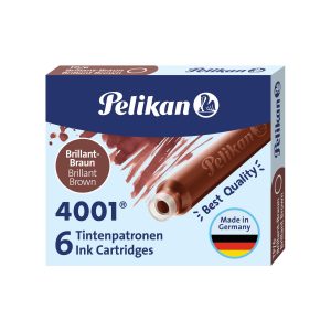 PELIKAN Boîte de 6 cartouches d&rsquo;encre pour stylo-plume Marron brillant