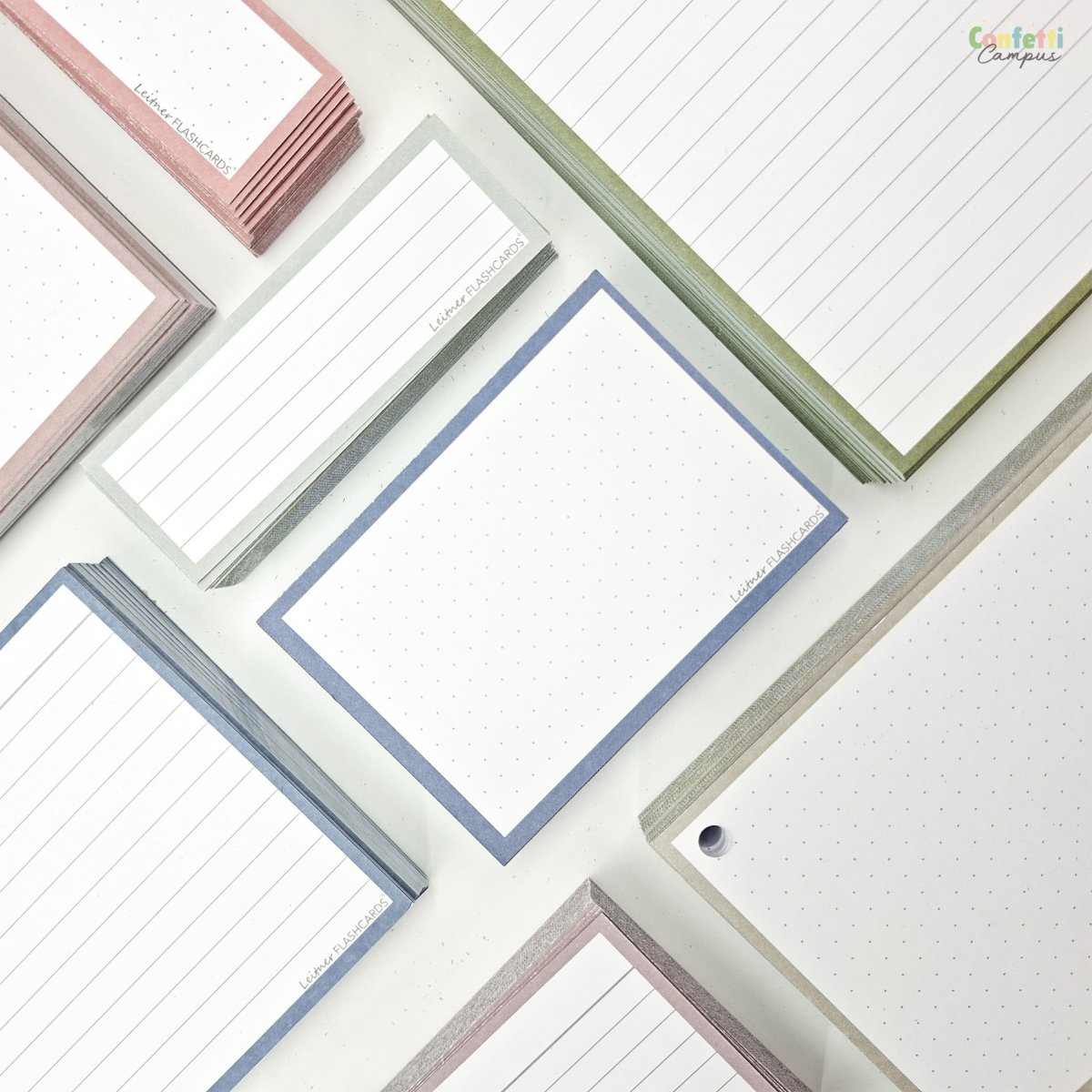 50 Flashcards Leitner A7 à points cadre Brume bleue – Image 3