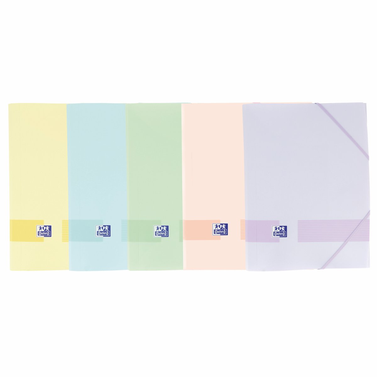 OXFORD Live & Go Chemise 3 rabats à élastique A4+ plastique Bleu pastel – Image 3