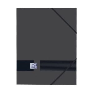 OXFORD Live & Go Chemise 3 rabats à élastique A4+ plastique Noire