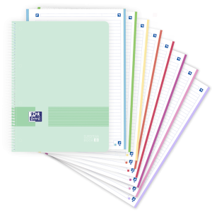 OXFORD LIVE & GO EUROPEAN BOOK8 Cahier A4+ à spirale 320 pages ligné Vert d&rsquo;eau