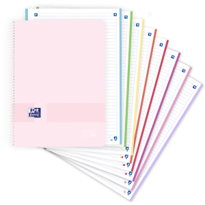 OXFORD LIVE & GO EUROPEAN BOOK8 Cahier A4+ à spirale 320 pages ligné Rose dragée