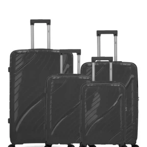 Lot de 4 Valises Rigides Grand Format, Taille Moyenne, Cabine et Cabine XS LYRA