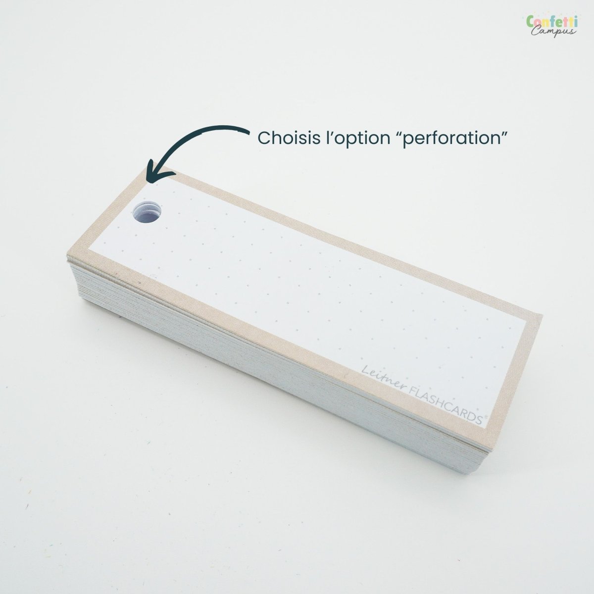 50 Flashcards Leitner Vocabulaire à points cadre beige sable – Image 3