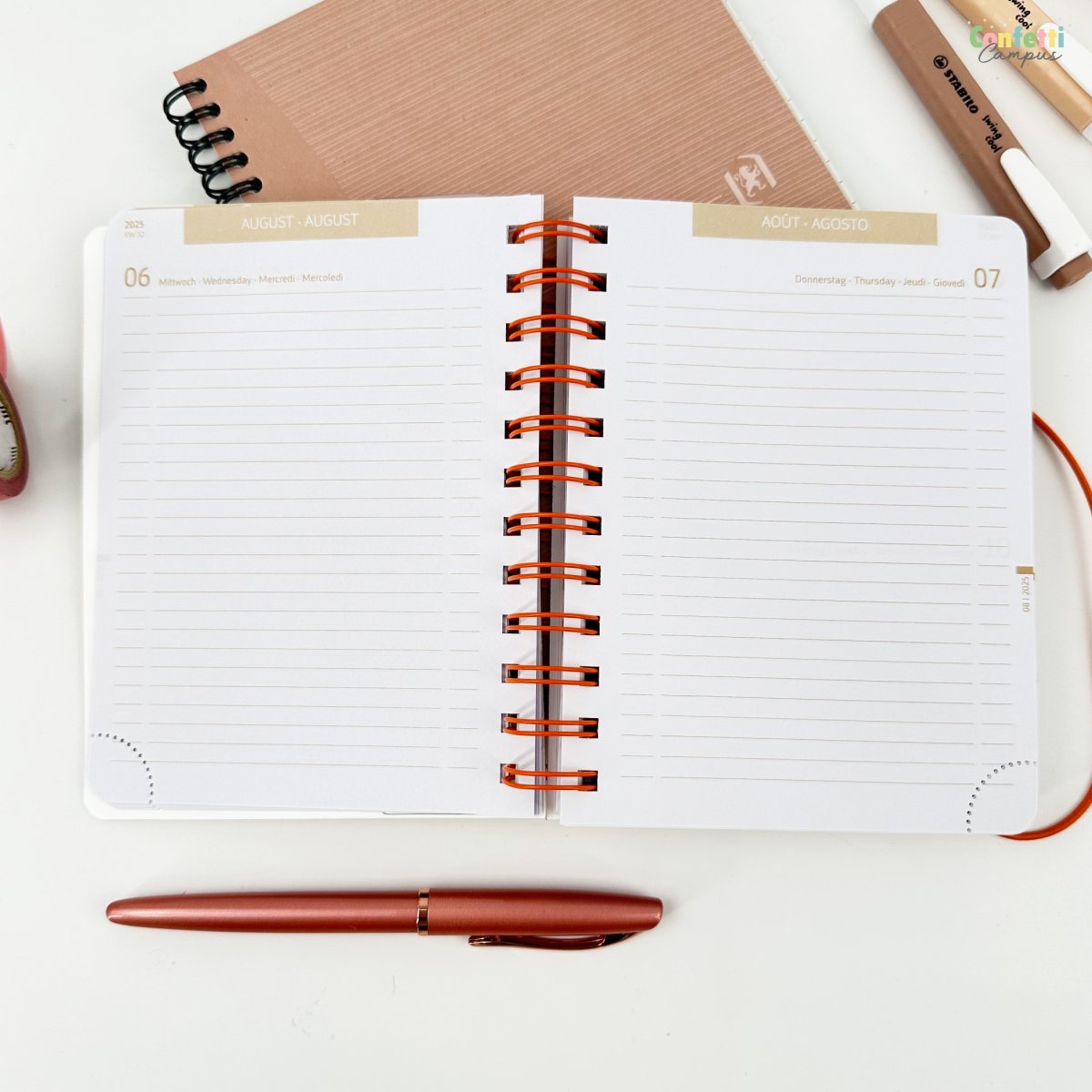 BRUNNEN Agenda scolaire journalier A6 2025-2026 Don’t stress Beige â Image 9