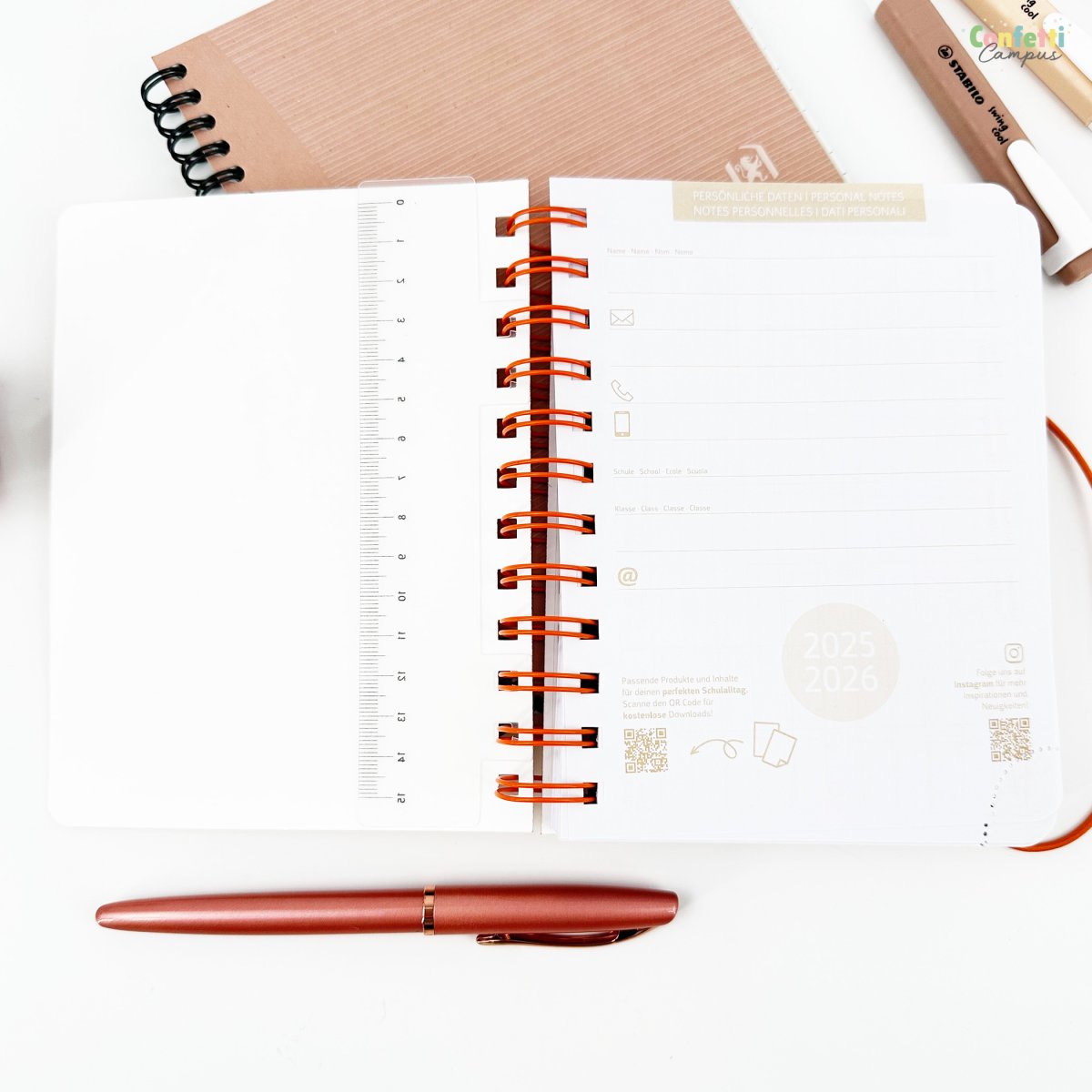 BRUNNEN Agenda scolaire journalier A6 2025-2026 Don’t stress Beige â Image 6