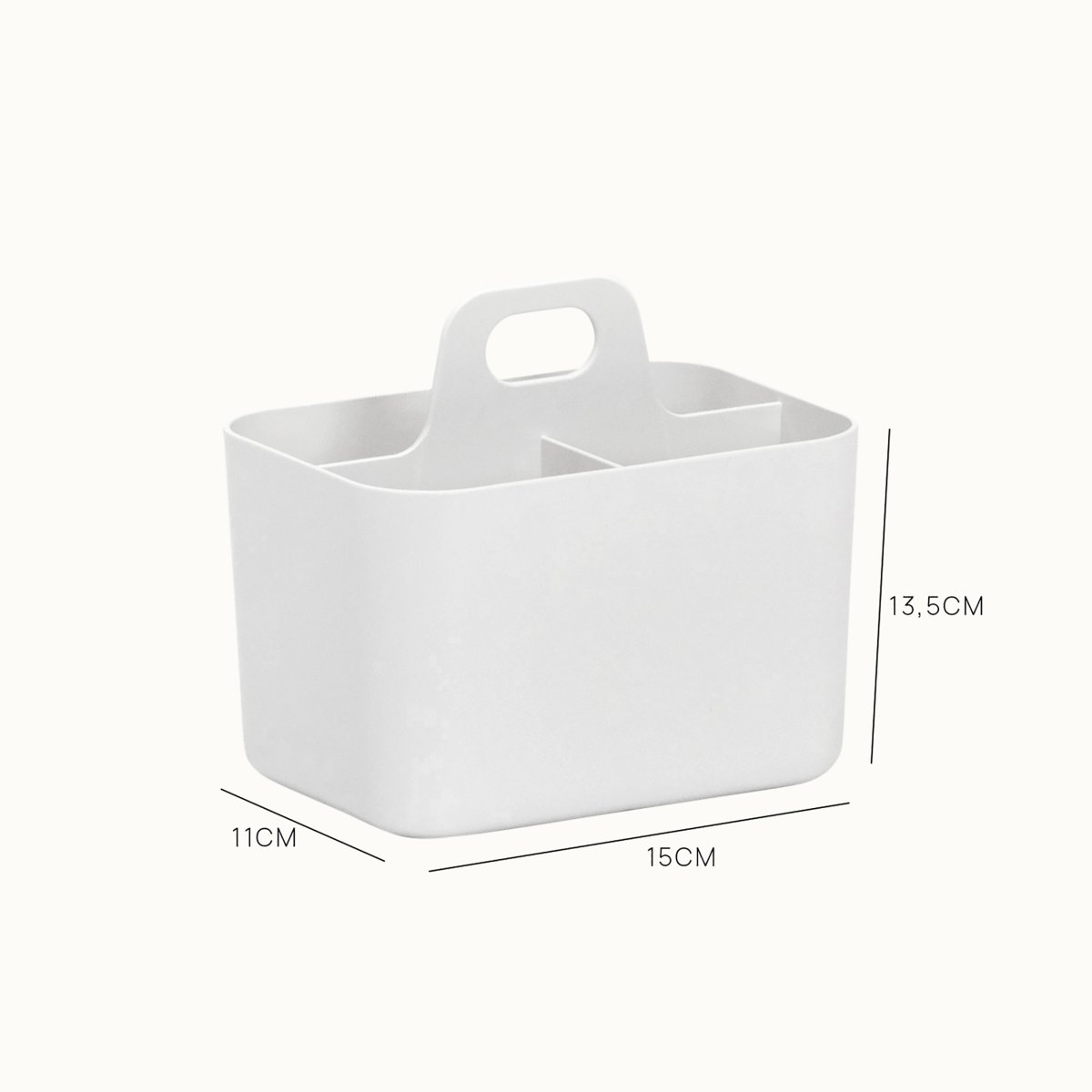 FORMA Organiseur de bureau porte-stylos 3 compartiments 15x11x13,5cm blanc – Image 4