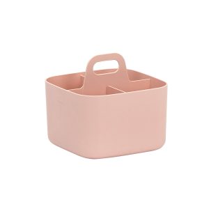 FORMA Organiseur de bureau porte-stylos 4 compartiments 16,5×16,5x15cm rose poudré