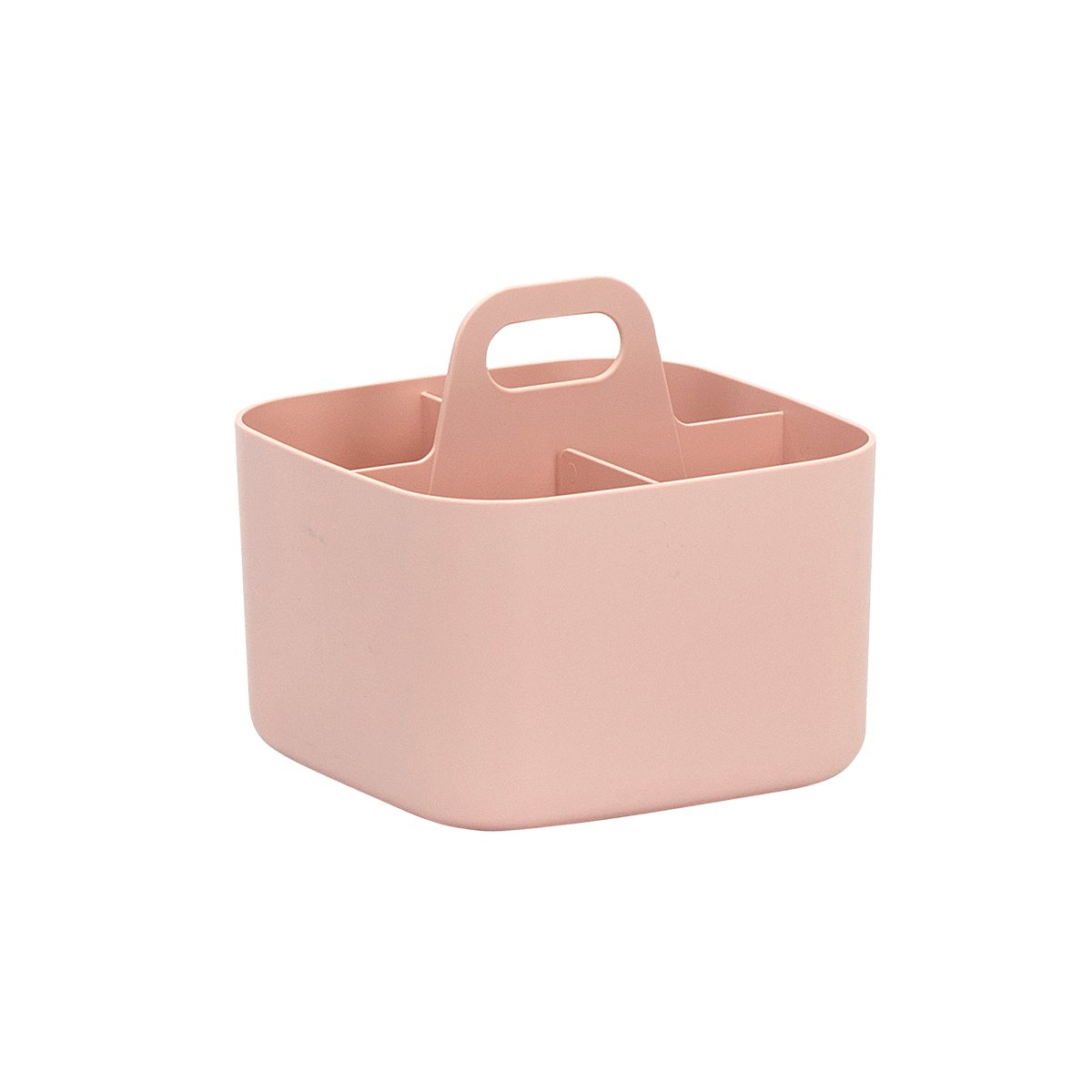 FORMA Organiseur de bureau porte-stylos 4 compartiments 16,5×16,5x15cm rose poudré – Image 2