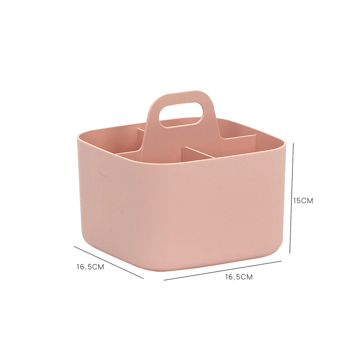 FORMA Organiseur de bureau porte-stylos 4 compartiments 16,5×16,5x15cm rose poudré – Image 4