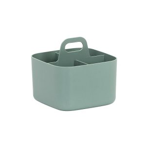 FORMA Organiseur de bureau porte-stylos 4 compartiments 16,5×16,5x15cm vert sauge