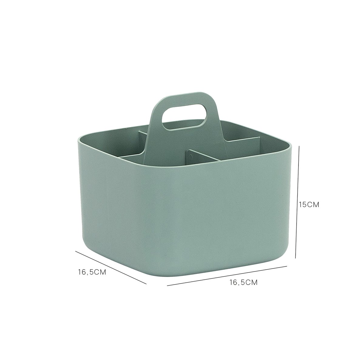 FORMA Organiseur de bureau porte-stylos 4 compartiments 16,5×16,5x15cm vert sauge – Image 4