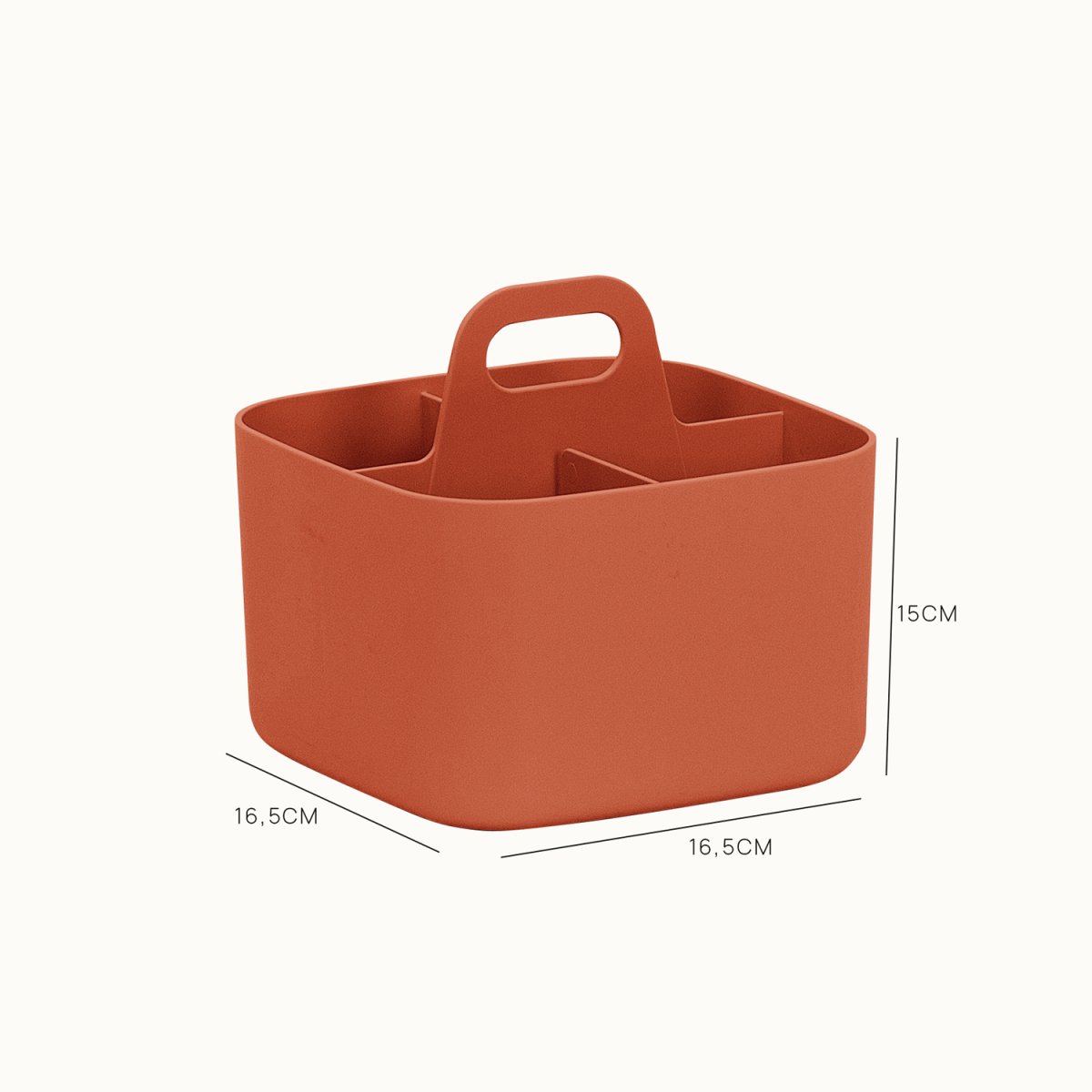 FORMA Organiseur de bureau porte-stylos 4 compartiments 16,5×16,5x15cm Terracotta – Image 8
