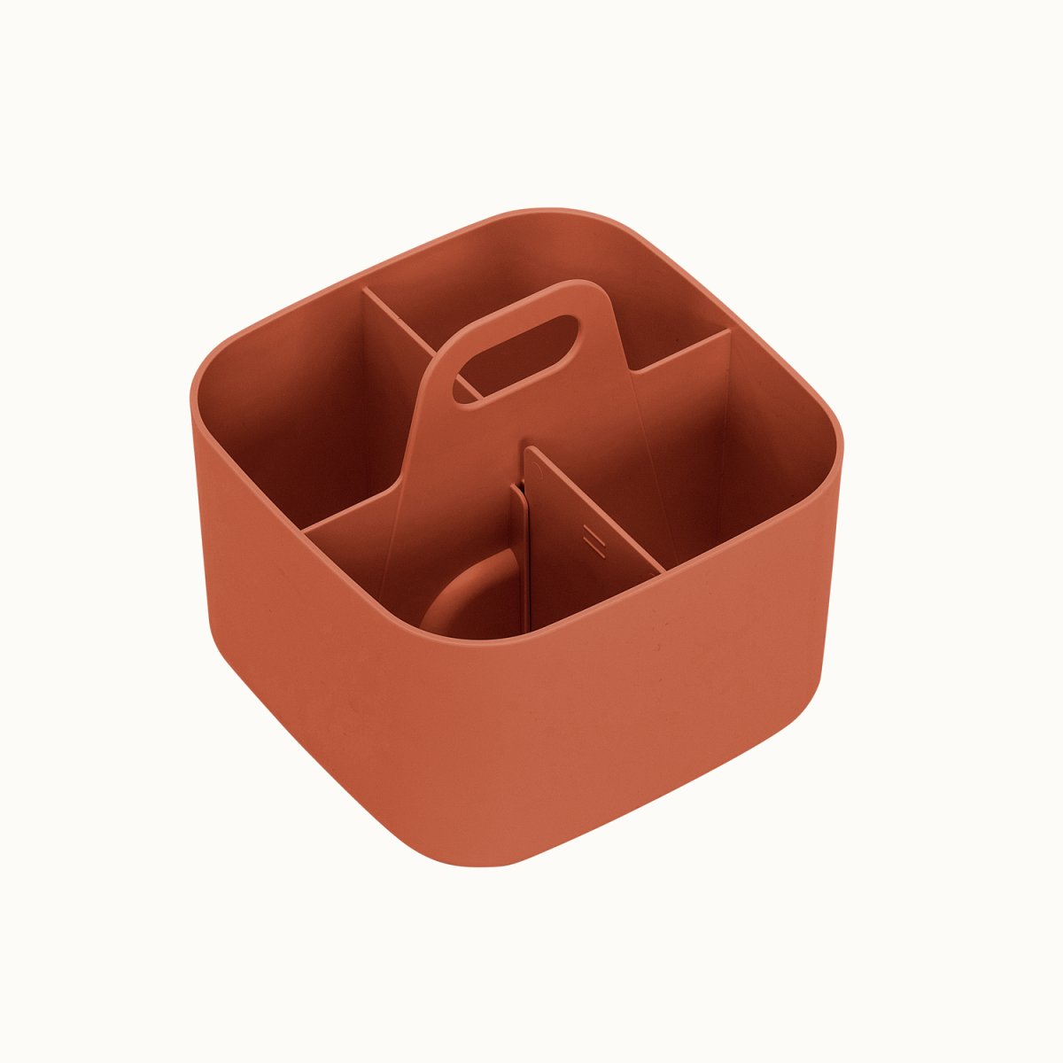 FORMA Organiseur de bureau porte-stylos 4 compartiments 16,5×16,5x15cm Terracotta – Image 7
