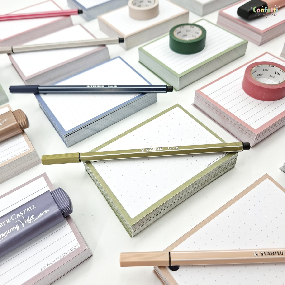 50 Flashcards Leitner A7 à points cadre Brume bleue – Image 7