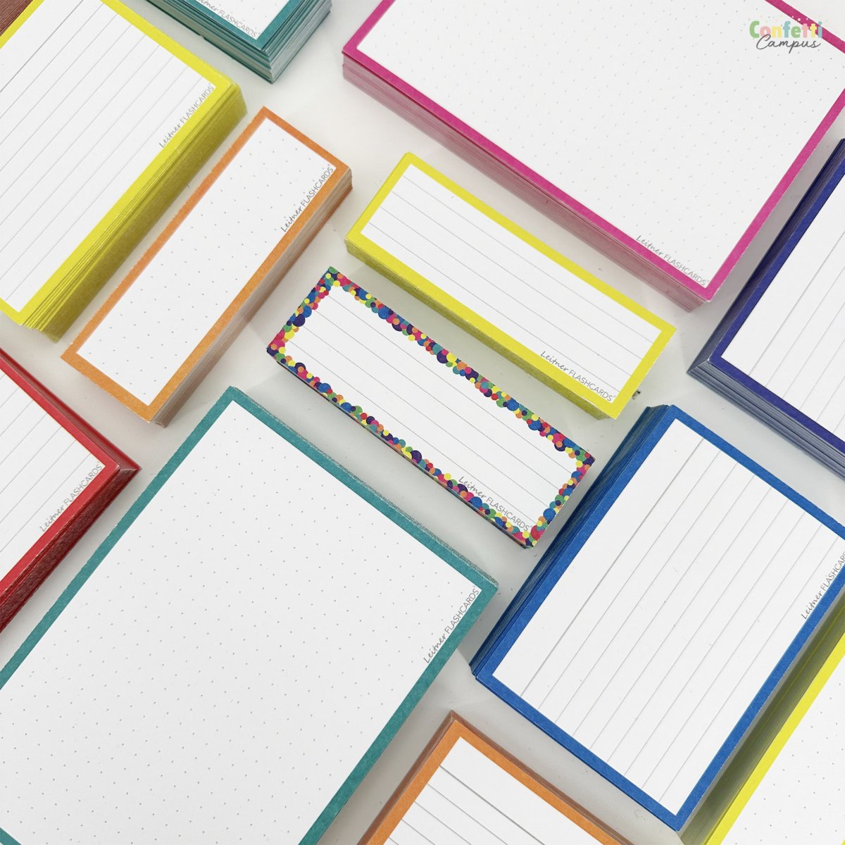 50 Flashcards Leitner Vocabulaire lignées Edition Confettis – Image 3