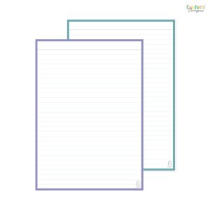 Flashcards Leitner 50 Fiches bristol A5 lignées bicolores Lavande vs Bleu pétrole