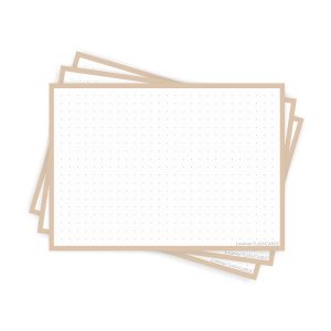 50 Flashcards Leitner A6 à points cadre beige sable