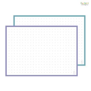 50 Flashcards Leitner A6 à points bicolores Lavande vs Bleu pétrole