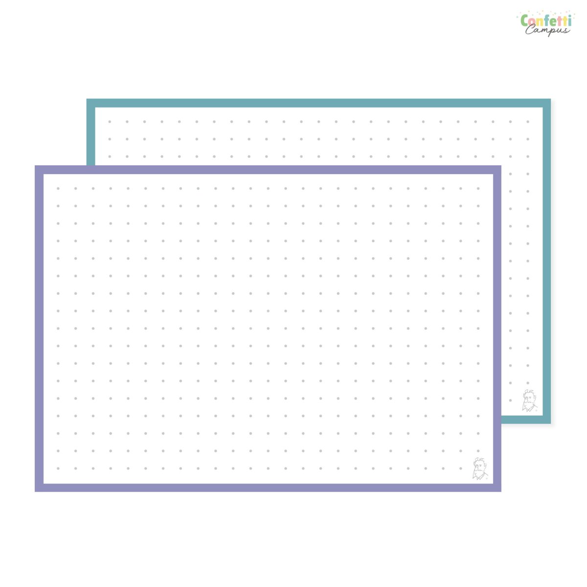 50 Flashcards Leitner A6 à points bicolores Lavande vs Bleu pétrole – Image 2