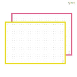 50 Flashcards Leitner A6 à points bicolores Jaune vs Rose