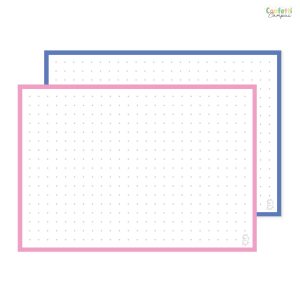 50 Flashcards Leitner A6 à points bicolores Rose vs Bleu