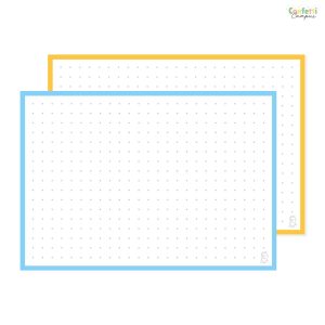 50 Flashcards Leitner A6 à points bicolores Bleu vs Jaune