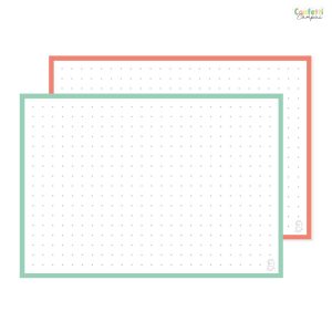 50 Flashcards Leitner A6 à points bicolores Vert vs Orange