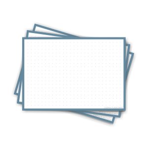 50 Flashcards Leitner A6 à points cadre Brume bleue