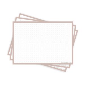 50 Flashcards Leitner A6 à points cadre argile rose