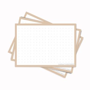 50 Flashcards Leitner A7 à points cadre beige sable