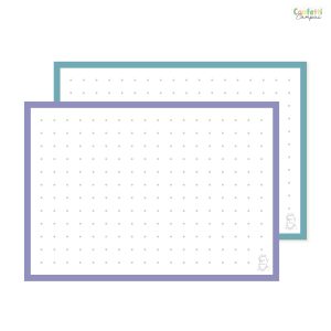 50 Flashcards Leitner A7 à points bicolores Lavande vs Bleu pétrole