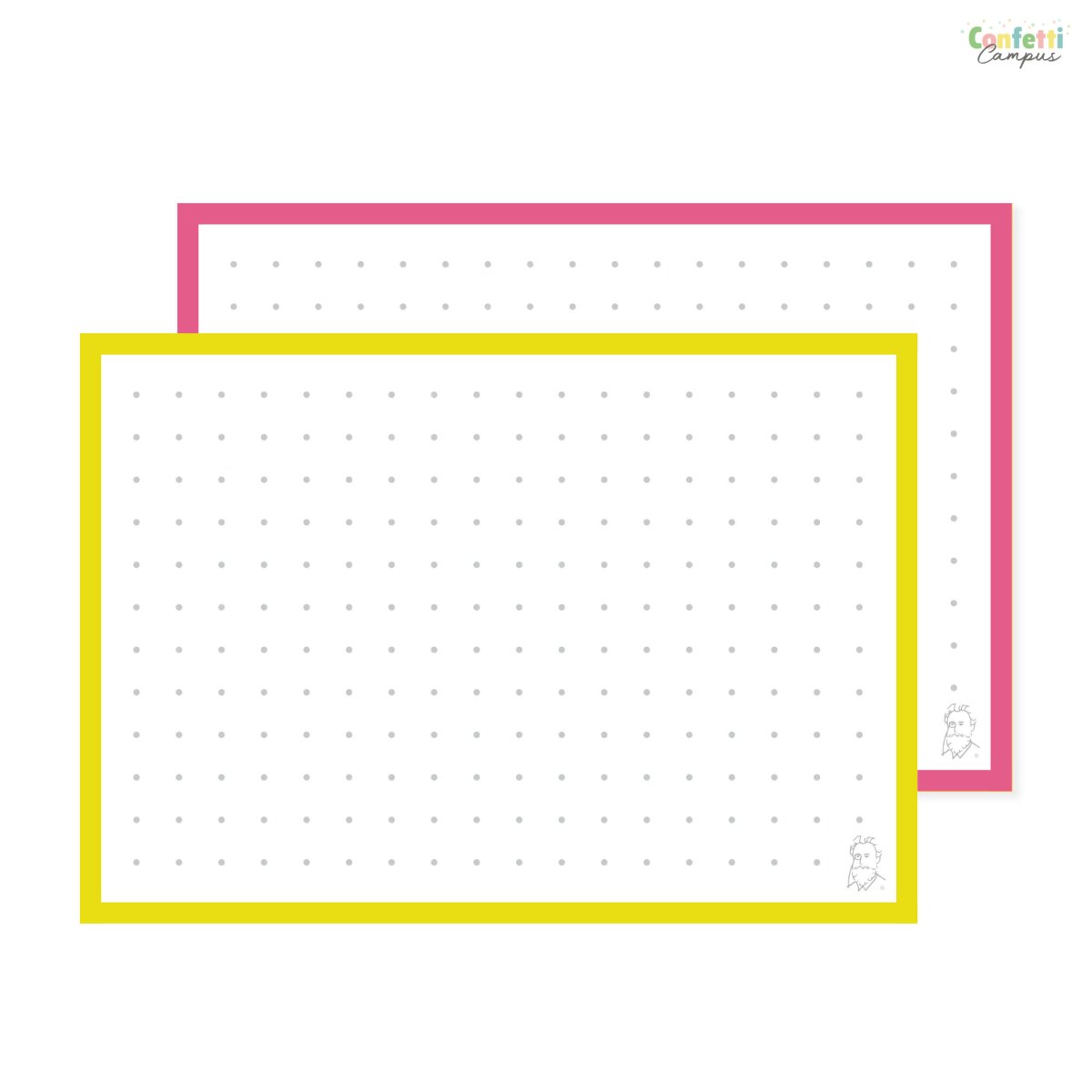 50 Flashcards Leitner A7 à points bicolores Jaune vs Rose – Image 2