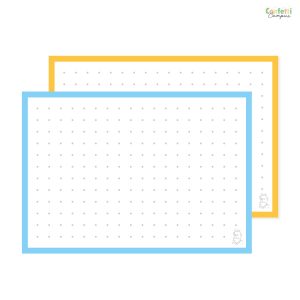 50 Flashcards Leitner A7 à points bicolores Bleu vs Jaune