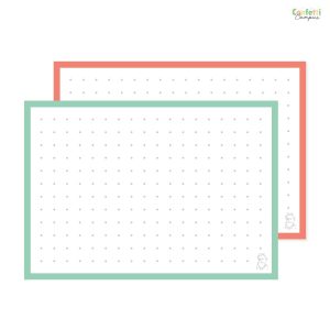 50 Flashcards Leitner A7 à points bicolores Vert vs Orange