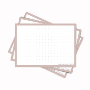 50 Flashcards Leitner A7 à points cadre argile rose