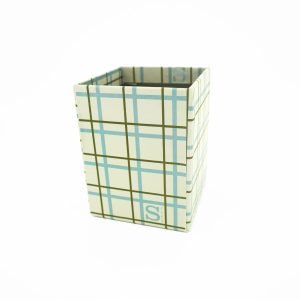 ANCOR STILL Pot à crayons 8x8x10cm Vichy chic